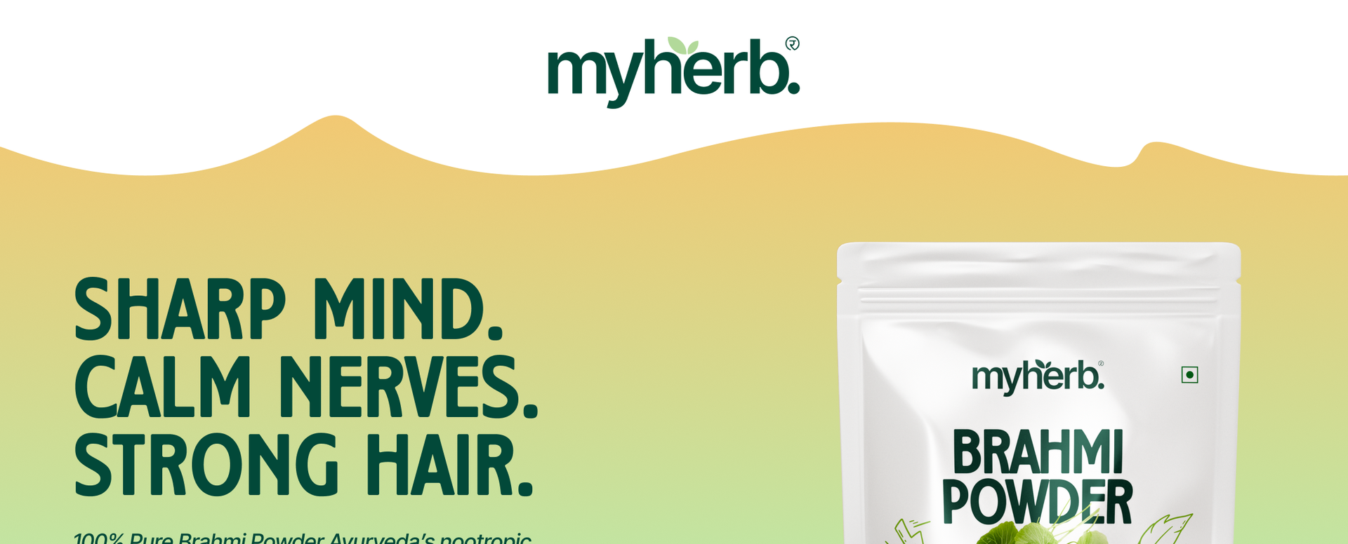 MYHERB Pure Natural 100% Organic Brahmi (Bacopa Monnieri) Powder || 227 Gm/0.5 Lbs || Ayurvedic Herbal Powder || Eco Friendly || For Men & Women