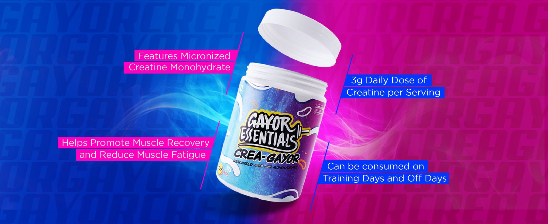 Crea-Gayor Micronized Creatine Monohydrate (Unflavoured,100g)