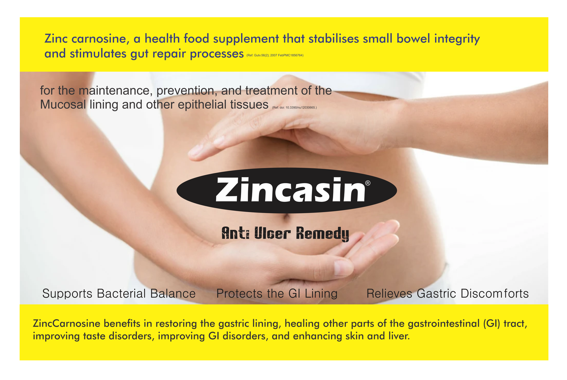 Zincasin (LeeWell) Pure Zinc Carnosine, 120 Vegetarian Capsules