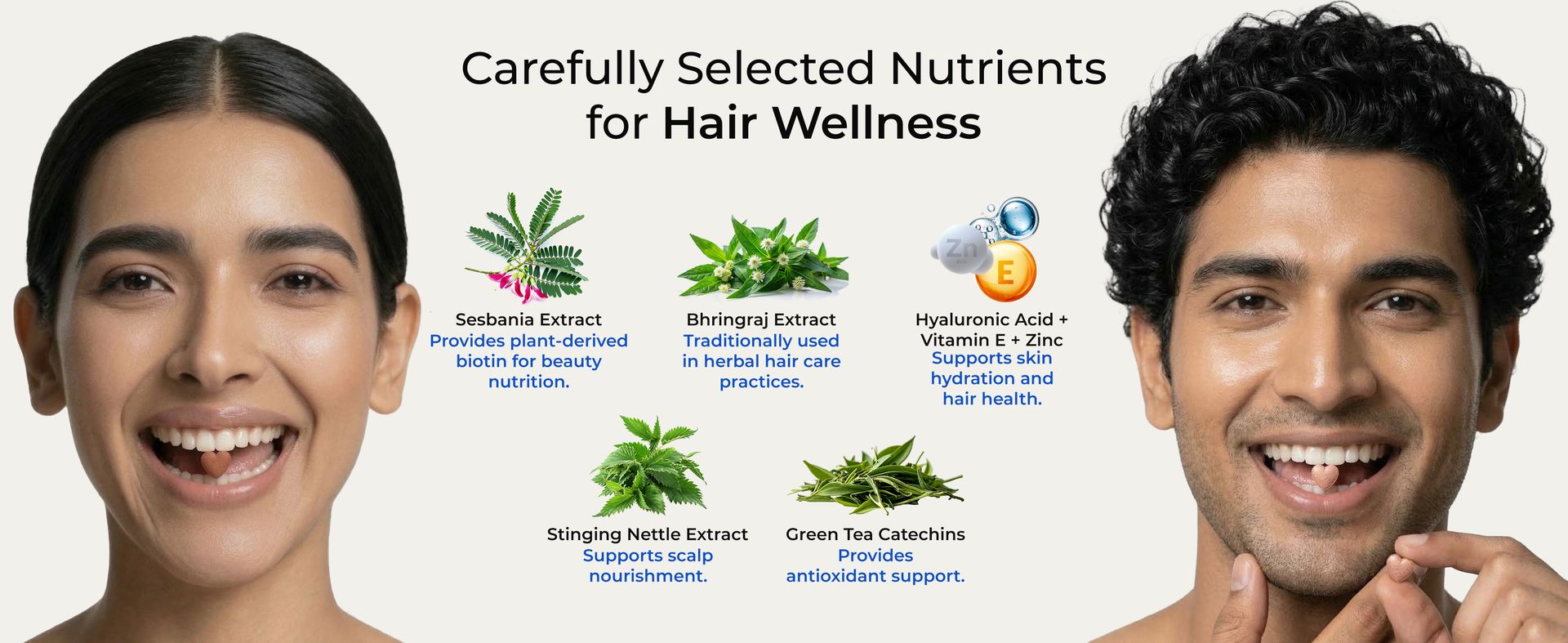 Health Veda Organics Biotin Tablets for Hair Growth | Biotin Supplement 10000mcg for Men & Women | Supports Hair, Skin & Nails | With Bhringraj, Stinging Nettle, Green Tea, Zinc & Vitamin E | 60 Tablets