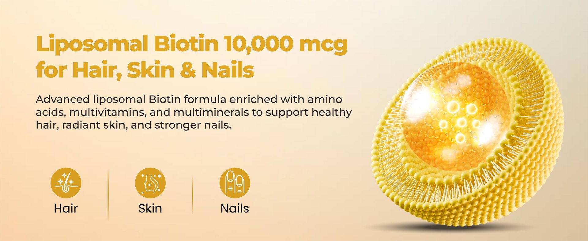 Vlado’s Himalayan Organics Liposomal Biotin Tablet with Multivitamin for women & Men | Glowing Skin And Longer Nails - Small Pack