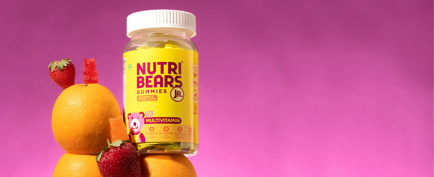 NutriBears Kids Multivitamin and Eye Health Combo, Vitamins A, C, B, and D with Zinc, Soft Chewable Gummies with Lutein, DHA, and Zeaxanthin for Ocular Support, Daily Supplement, 60 Gummy Bears