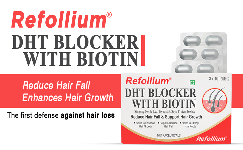 DHT Blocker with Biotin | Helps Reduce Hair Fall, Stimulates Hair Growth | Hair Vitamins for Men & Women (30 Tablets) (PACK OF 2)