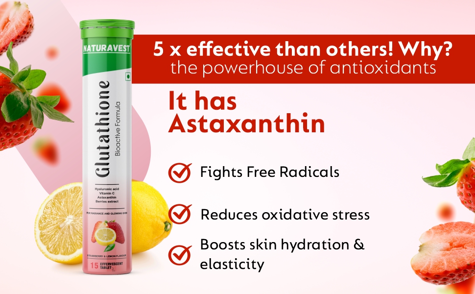 Glutathione 600 mg for skin whitening, For Pigmentations and Glowing Skin Powerhouse of Antioxidants with Bioactive Formula, (Strawberry & Lemon flavour) (30 tablets - Pack of 2)