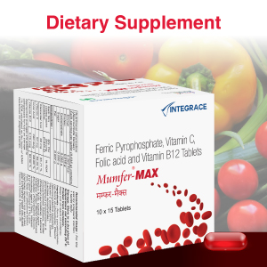 Mumfer Max | 30 Tablets| Iron, Folic Acid Supplement, Vitamin C & Vitamin-B12 | Supports Blood Building, Immunity and Energy