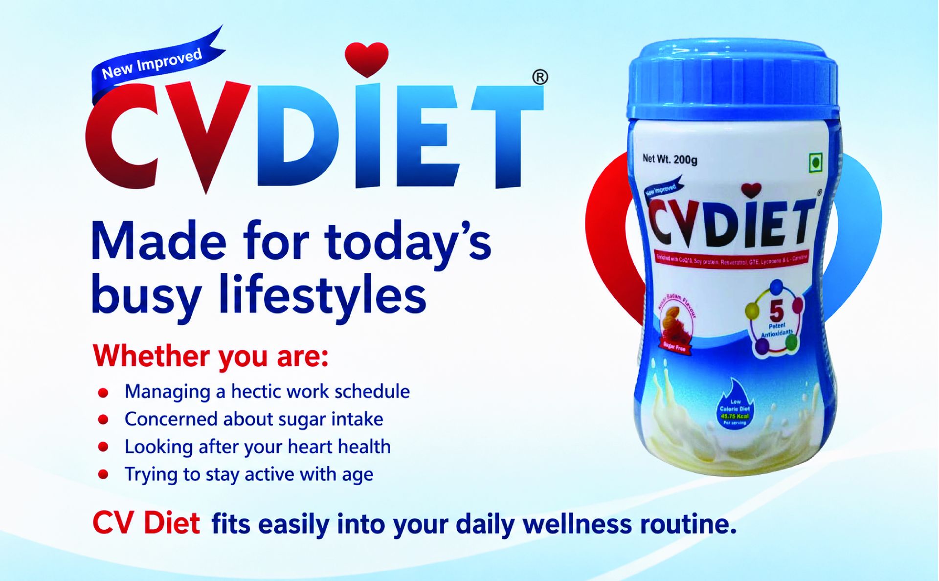 CVDiet | Cardiac Nutrients | Helps Maintain Healthy Heart Function | All-in-one Nutritional Shake | 200gm - Pack of 2