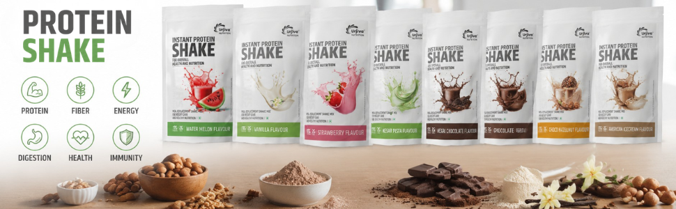 Instant Protein Shake Powder – Watermelon Flavour | Whey Protein for Muscle Growth, Recovery & Energy | Low Sugar, Instant Mix, Post Workout & Fitness Drink