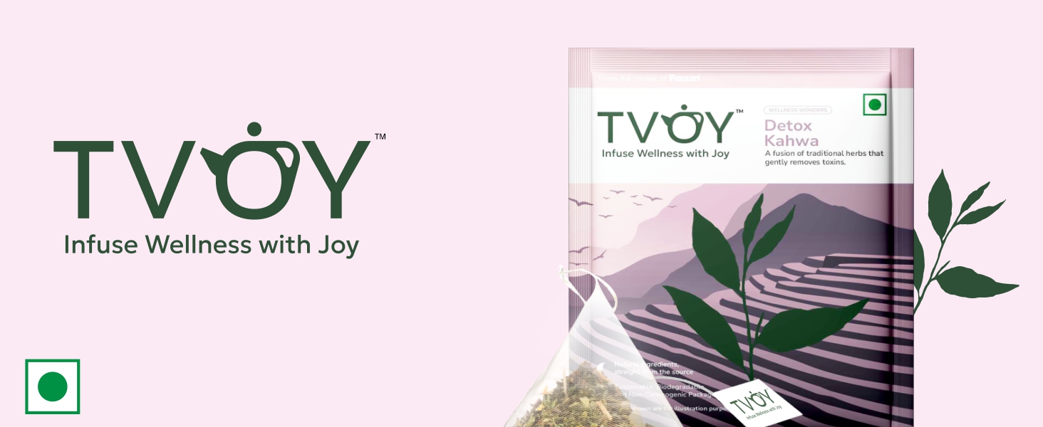 TVOY Premium Detox Kahwa Green Tea Bags, 20 Bags