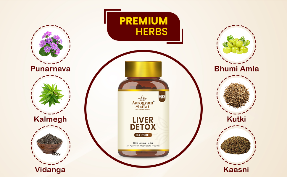 Vedobi Liver Detox Capsules | Ayurvedic Herbal Formula for Liver Care, Digestion & Natural Detox | 100% Veg & Chemical-Free | 60 Capsules