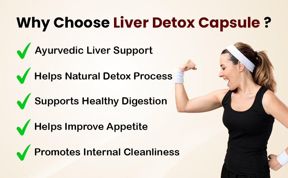 Vedobi Liver Detox Capsules | Ayurvedic Herbal Formula for Liver Care, Digestion & Natural Detox | 100% Veg & Chemical-Free | 60 Capsules