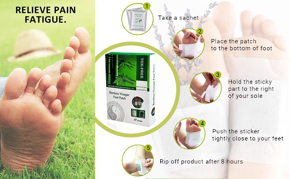 Detox Foot patches, Pain Relief Detox patch, Cleansing Toxin Remover Foot Pads, Detoxify Stress Relief Sleep Patch for Detoxification, For Men & Women (1 BOX = 10 Patches) (1)