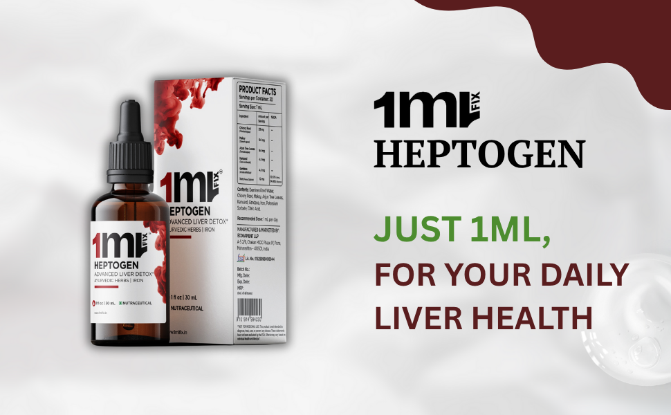 HEPTOGEN | ADVANCED LIVER DETOX* - 30ML | 1ML/Serving | 30 Servings | Contains Iron & Ayurvedic Herbs |