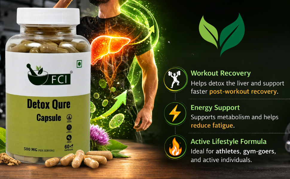 Liver Detox Qure Plus – 60 Capsules (500mg) | Ayurvedic Detox Supplement with Punarnava, Amla & Tulsi | Liver Cleanse, Fatty Liver Support, Digestion, Immunity & Energy Booster