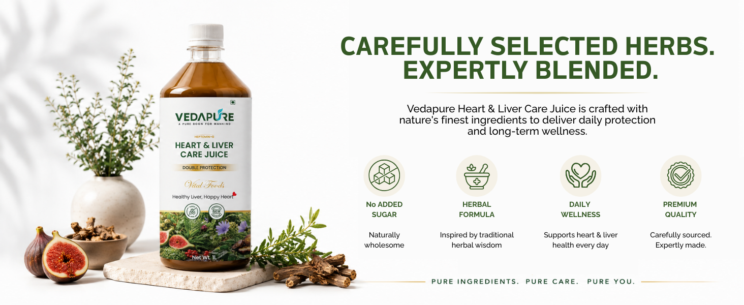VEDAPURE Heart & Liver Care Juice 1000ml Pack of 3