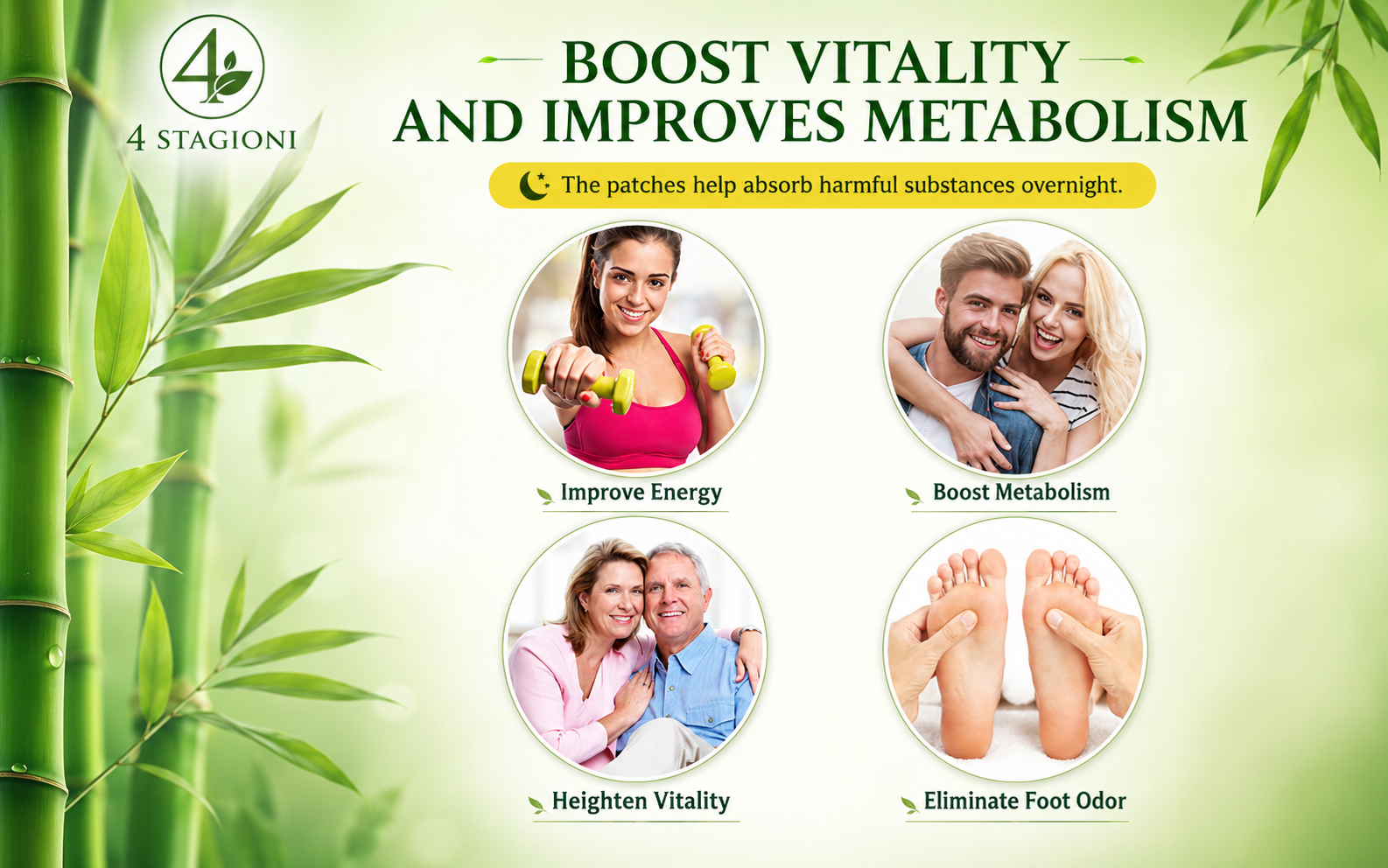 Herbal Foot Patches, Pack of 2, 20 Pairs Natural Foot Pads with Bamboo Vinegar, Gentle Overnight Foot Care Patches, Easy to Apply, Comfortable Wellness Pads for Men & Women