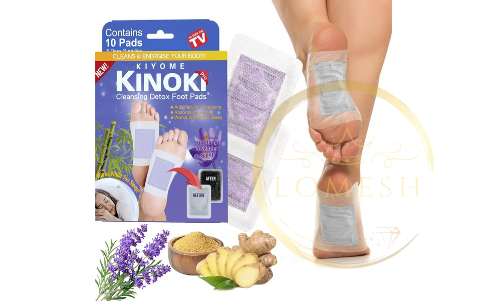 Kinoki Detox Foot Patch Lavender – Herbal Foot Cleansing Pads for Relaxation & Overnight Care (Pack of 10)