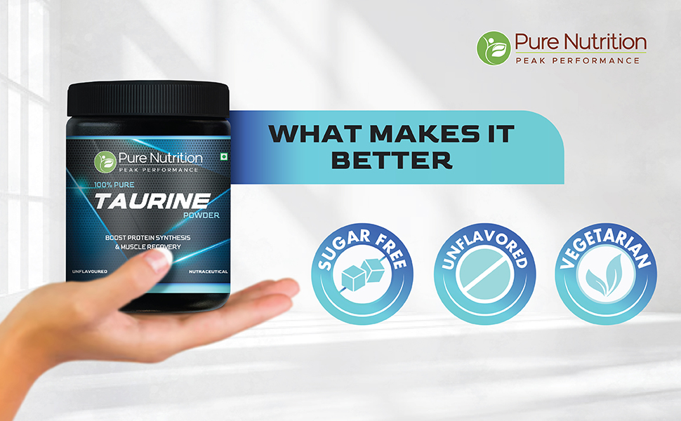 Pure Nutrition L-Taurine Powder 200g | Premium Amino Acid Supplement | Boosts Muscle Recovery & Performance | Supports Energy, Heart Health, & Overall Wellness | Ideal for Fitness, Stamina, & Active Lifestyle