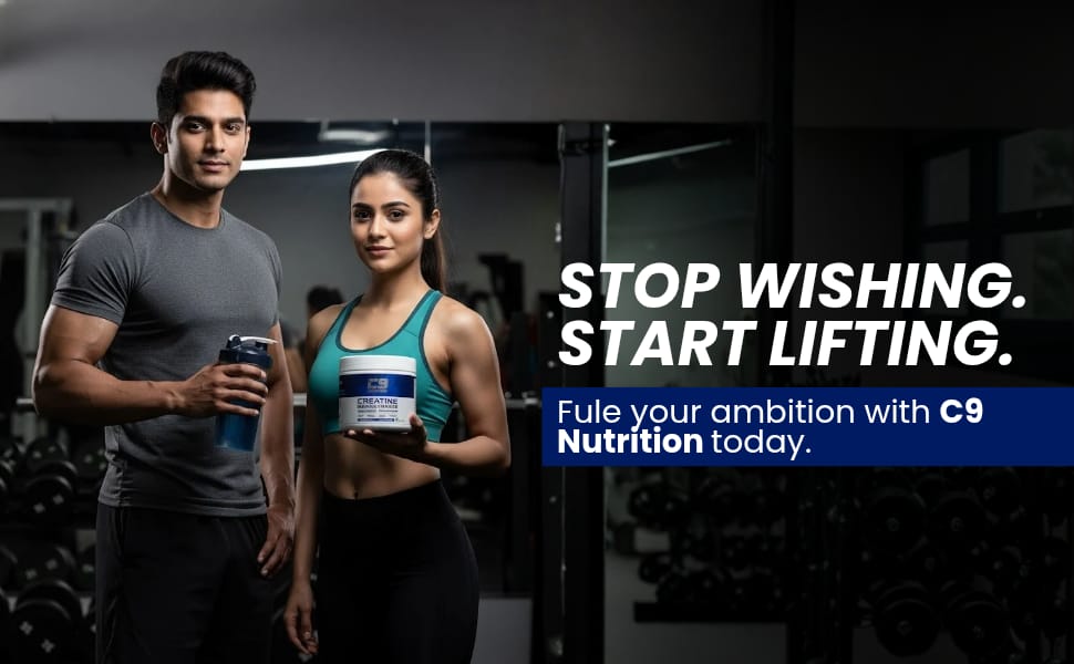 C9 Nutrition Micronized Creatine Monohydrate | 3000mg Ultra-Pure 200 Mesh Filtered Creatine Powder | Boost Strength, Power & Muscle Recovery | Zero Sugar | Blueberry Flavour | 100gm for Men & Women, 33 Servings (100gm, Blueberry)