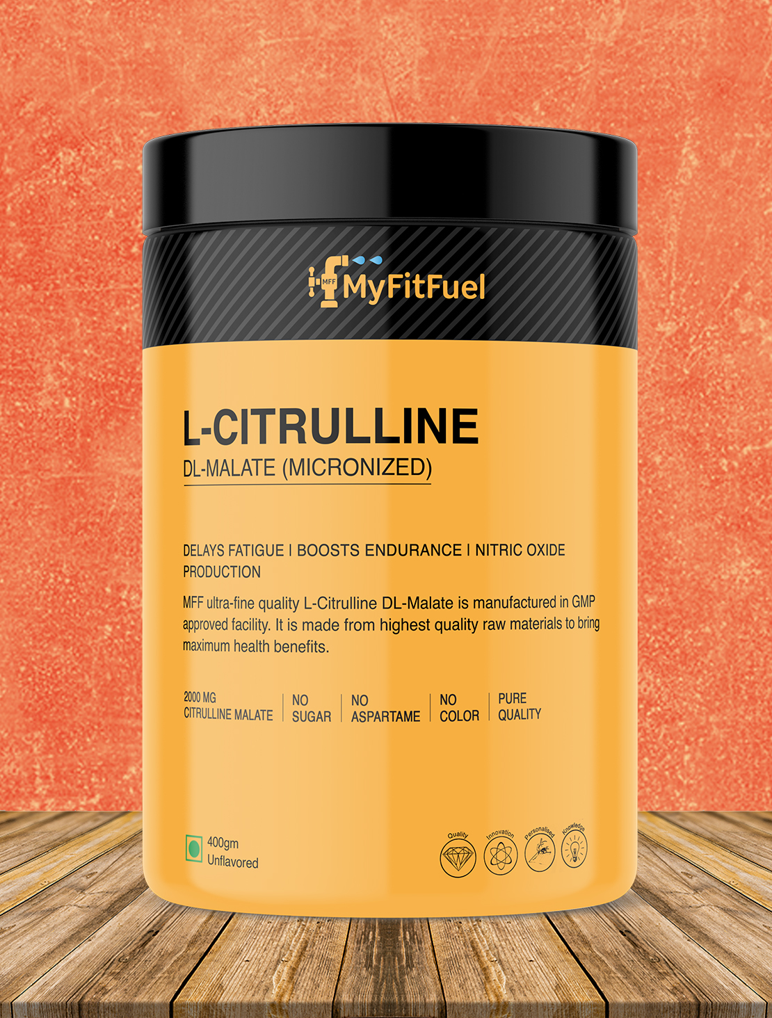 MyFitFuel L Citrulline Malate Powder 2000mg | Boosts Nitric Oxide, Delay Fatigue, Pre Workout Supplements for Men & Women - (100g, Unflavoured)