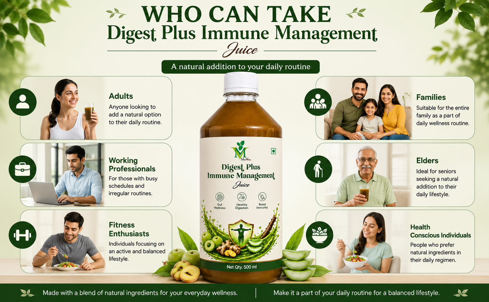 Mint Veda Digest Plus Immune Management Juice - 500ml