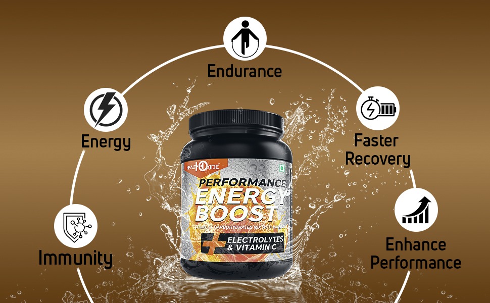 Healthoxide Energy Boost Powder | Black Currant Flavour | Pre-Workout Electrolyte Drink with Vitamin C & Minerals | Boosts Stamina, Hydration & Recovery | Pack of 2 (1 kg Each)