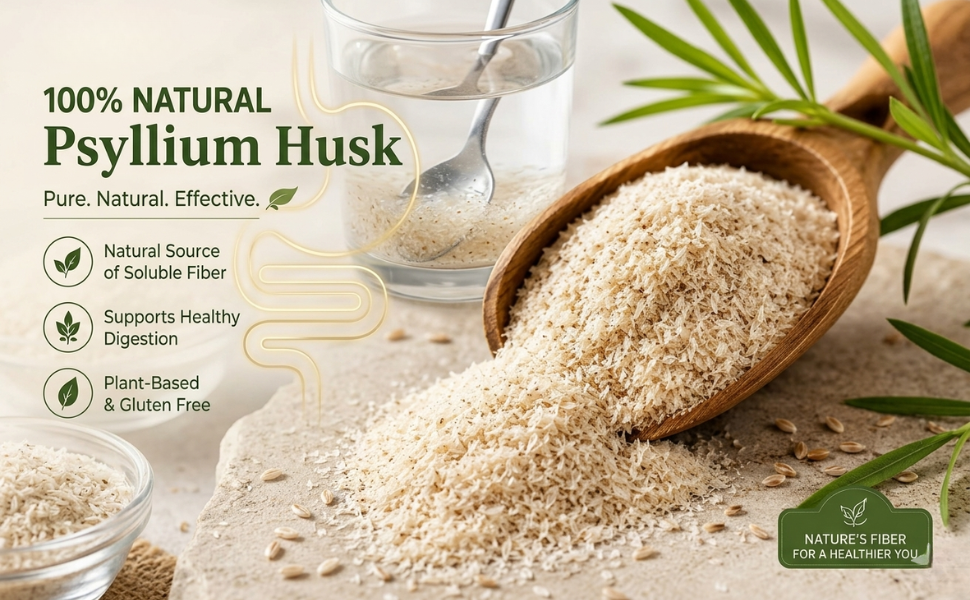 Psyllium Husk Isabgol Powder | Natural Digestive Fiber Supplement for Gut Health Regularity | 200 gm Daily Fiber Powder