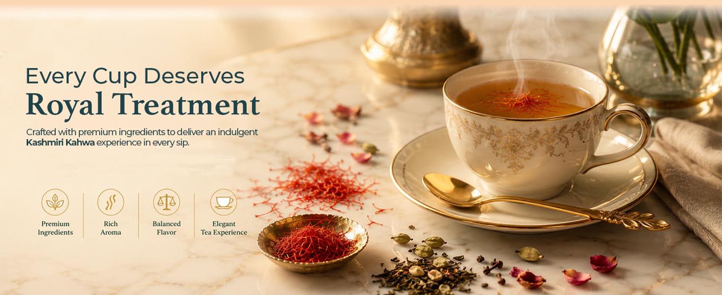 TGL Co. Kashmiri Saffron Kahwa Green Tea (16 Tea Bags) | Saffron-Infused Aromatic Blend | Boosts Immunity & Energy | Supports Digestion | Relieves Stress | Rich & Exotic Flavor (Pack of 2)