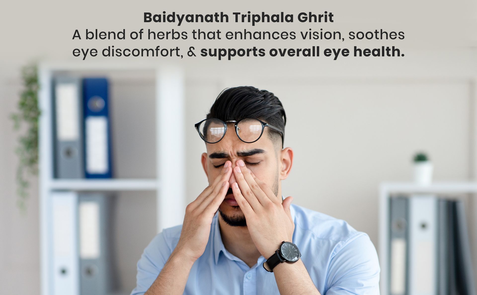 Baidyanath Ayurved Triphala Ghrit -100 gm |Helps in Vision, Better eye-sight & eye disorders | Relieves Dry Eyes & Eye Pain (Pack of 2)