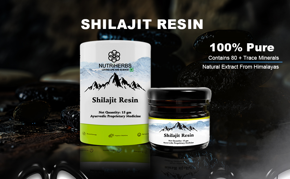 NUTRI HERBS Pure Himalayan Shilajit Resin - Boost Stamina & Performance, Ayurvedic Immunity Booster, Support Bone & Joint Health, Rich In Fulvic Acid, Lab Tested Supplement, For Men & Women