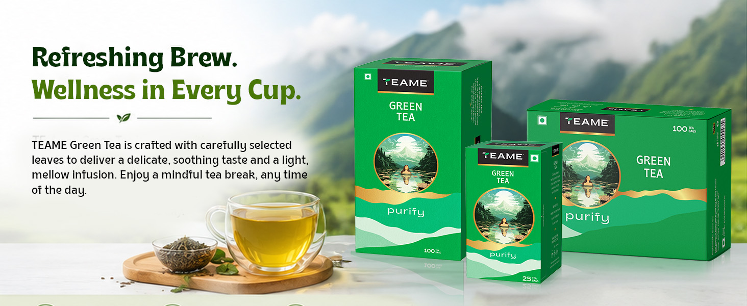 TE-A-ME Green Tea 200 Bags | Green Tea Bags | Pack of 2