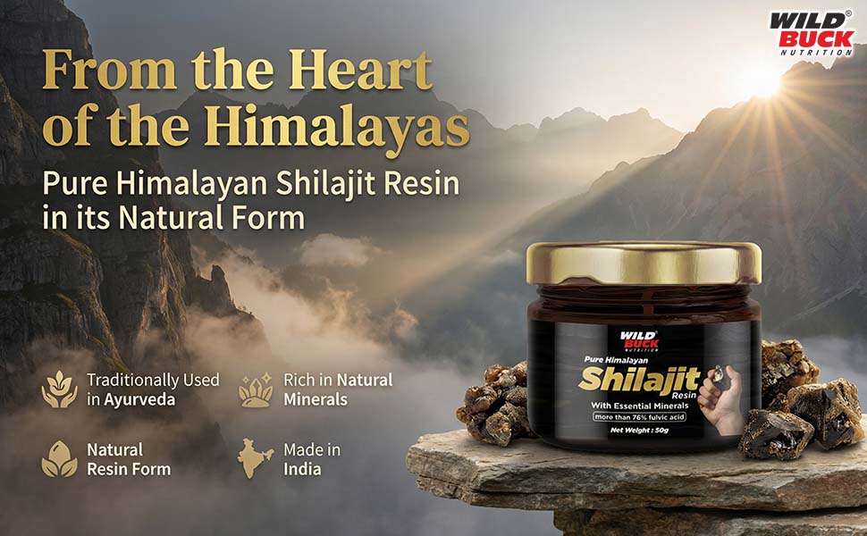 Wild Buck Nutrition Pure Himalayan Shilajit Resin 50g | 76%+ Fulvic Acid | Lab Tested & COA Verified | No Additives, No Preservatives | Authentic Ayurvedic Mineral Resin for Daily Wellness, Energy & Active Lifestyle Support