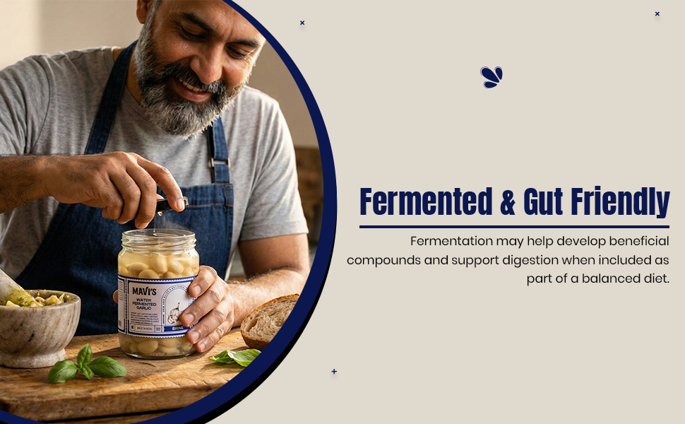 MAVI's Water Fermented Garlic | Organic Garlic Pods | Vegan | No Preservatives or Artificial Flavour | 500g (Pack of 1)