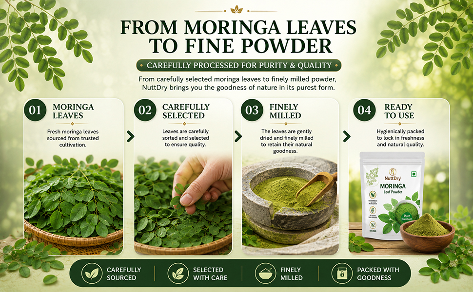 100% Pure Moringa Leaf Powder (200g)