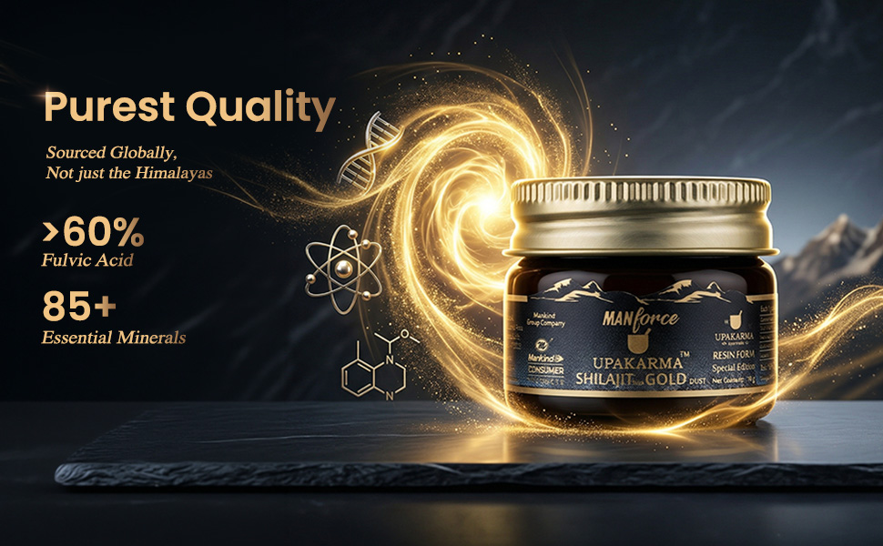 Manforce shilajit/Shilajit Gold Resin - 10g | 500mg/Serving | Boost Muscle Growth & Stamina | Contains 24 Carat Gold | 100% Ayurvedic