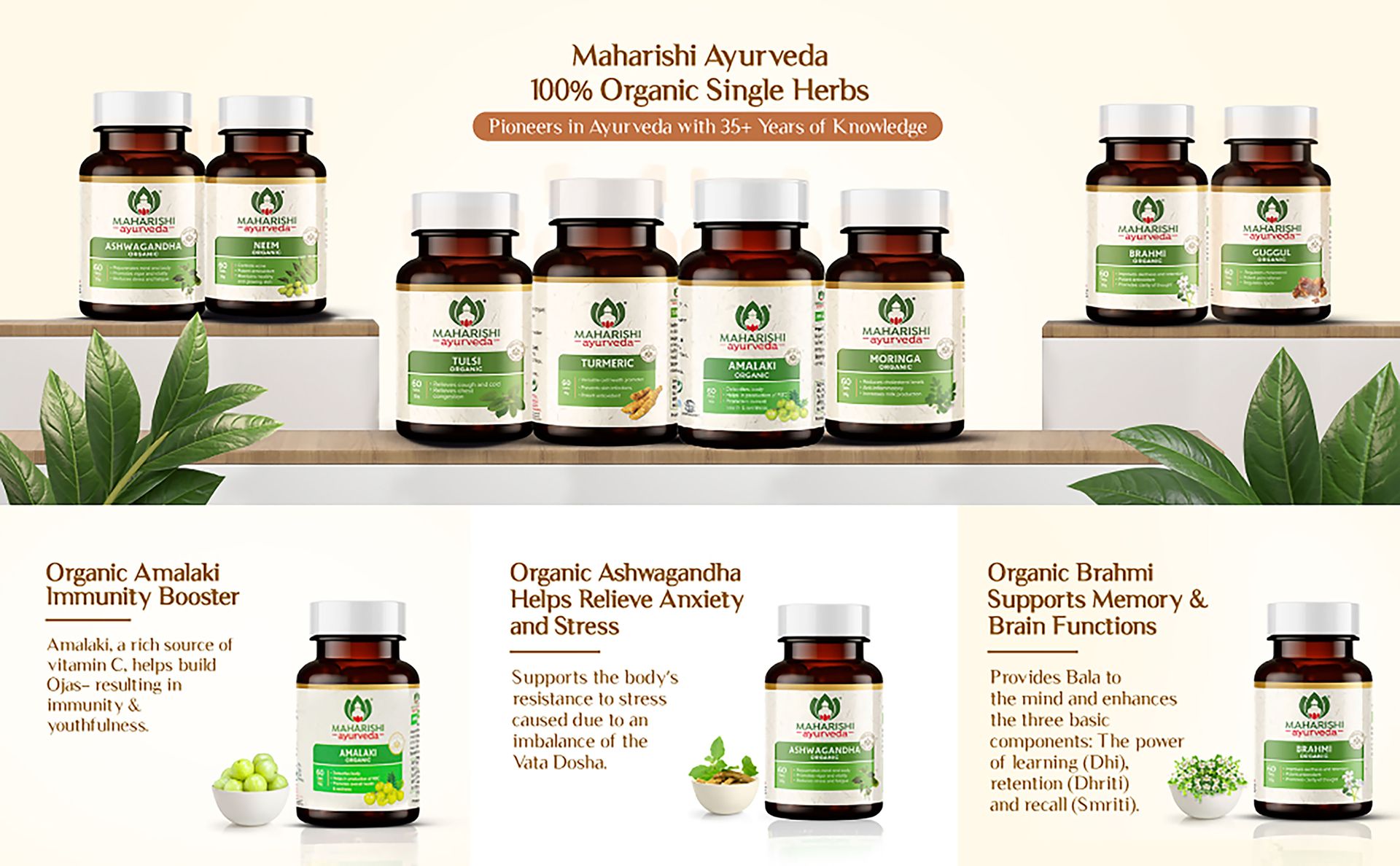 Maharishi Ayurveda Organic Neem Tablets 500 MG | Improves Skin Health | Supports Detoxification| Organic & Safe | 60 Tabs (Pack of 1)