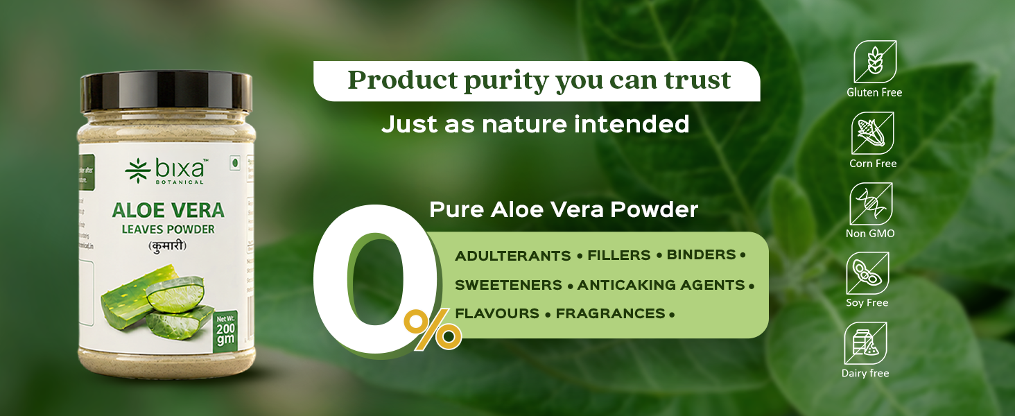 Aloe Vera Powder | Moisturizes Skin | Conditions Hair | Lab Tested | 200g