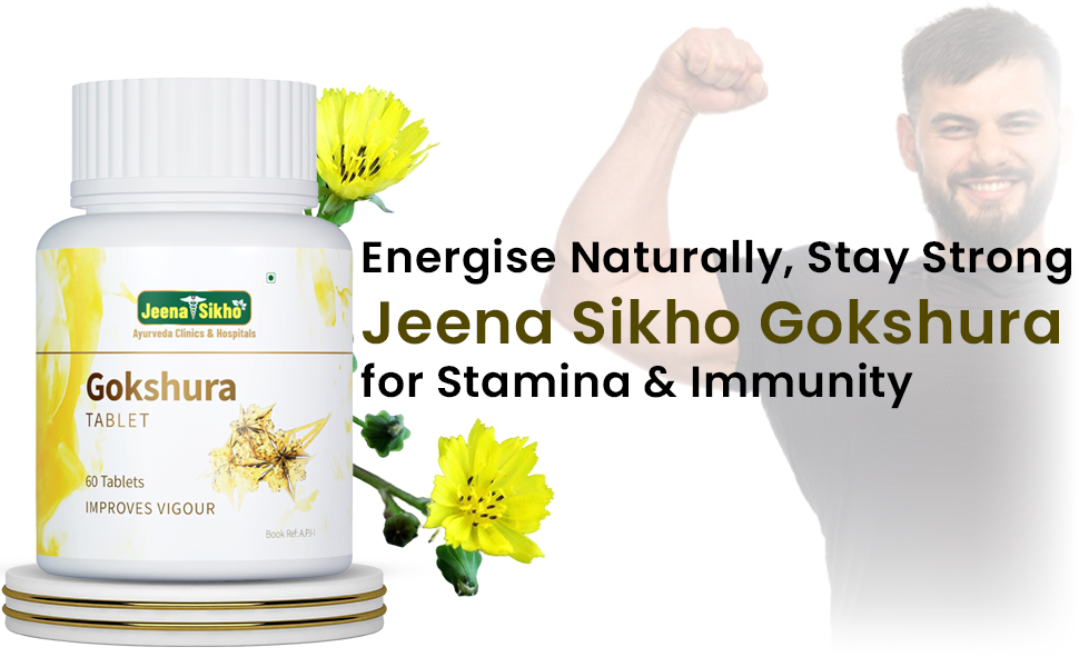Jeena Sikho Gokshura Tablet | Natural Ayurvedic Supplement For Immunity | Improves Overall Wellness And Gut Health, 60 Tablets