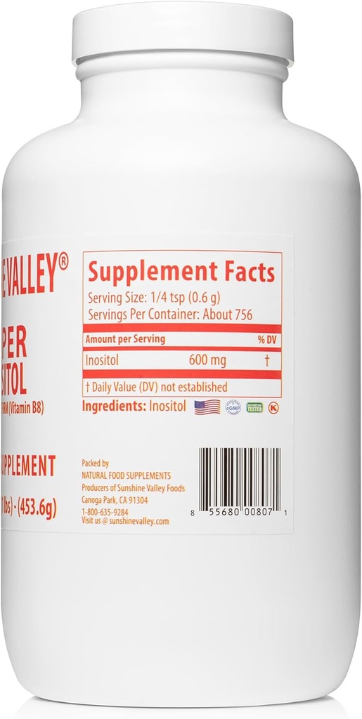 Sunshine Valley® Super Inositol, Vitamin B8 Powdered Dietary Supplement, Natural PCOS Fertility Supplement, Hormonal Balance & Healthy Ovarian Function Support - 4 oz 3