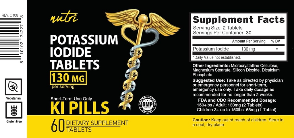 Nature's Fusions Potassium IodideTablets 130 mg - (60 Tablets) 6