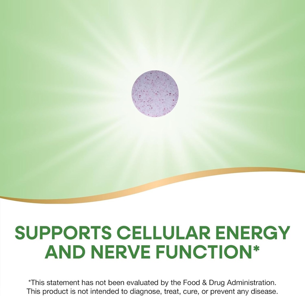 Nature’s Way Vitamin B-12 Lozenges, 2,000 mcg Vitamin B12 per Lozenge, Supports Cellular Energy & Nerve Function*, No Gluten, Vegan, Cherry Flavored, 100 Count (Packaging May Vary) 4