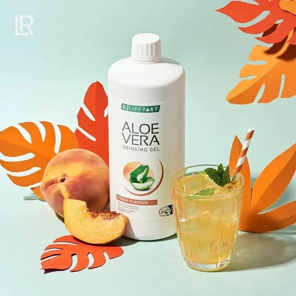 LR Lifetakt Aloe Vera Drinking Gel Peach Flavour Health Care Women Men Drink Every Day Natural Treatment Set of 3-1000 ml./33.3 fl.oz 5