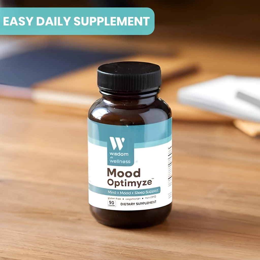 Wisdom In Wellness Mood Optimyze - 90 Mood Support Supplement Capsules - Soothing Support Supplement - Mind, Sleep & Mood Support Pills - Gluten Free & Non GMO Wellness and Relaxation Supplement 5