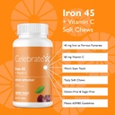Celebrate Vitamins Iron Supplement with Vitamin C - 45mg Iron, 60mg Vitamin C, Bariatric Vitamins for WLS Patients, Vertical Sleeve & Gastric Bypass Surgery - Grape, 90 Chewable Tablets 3