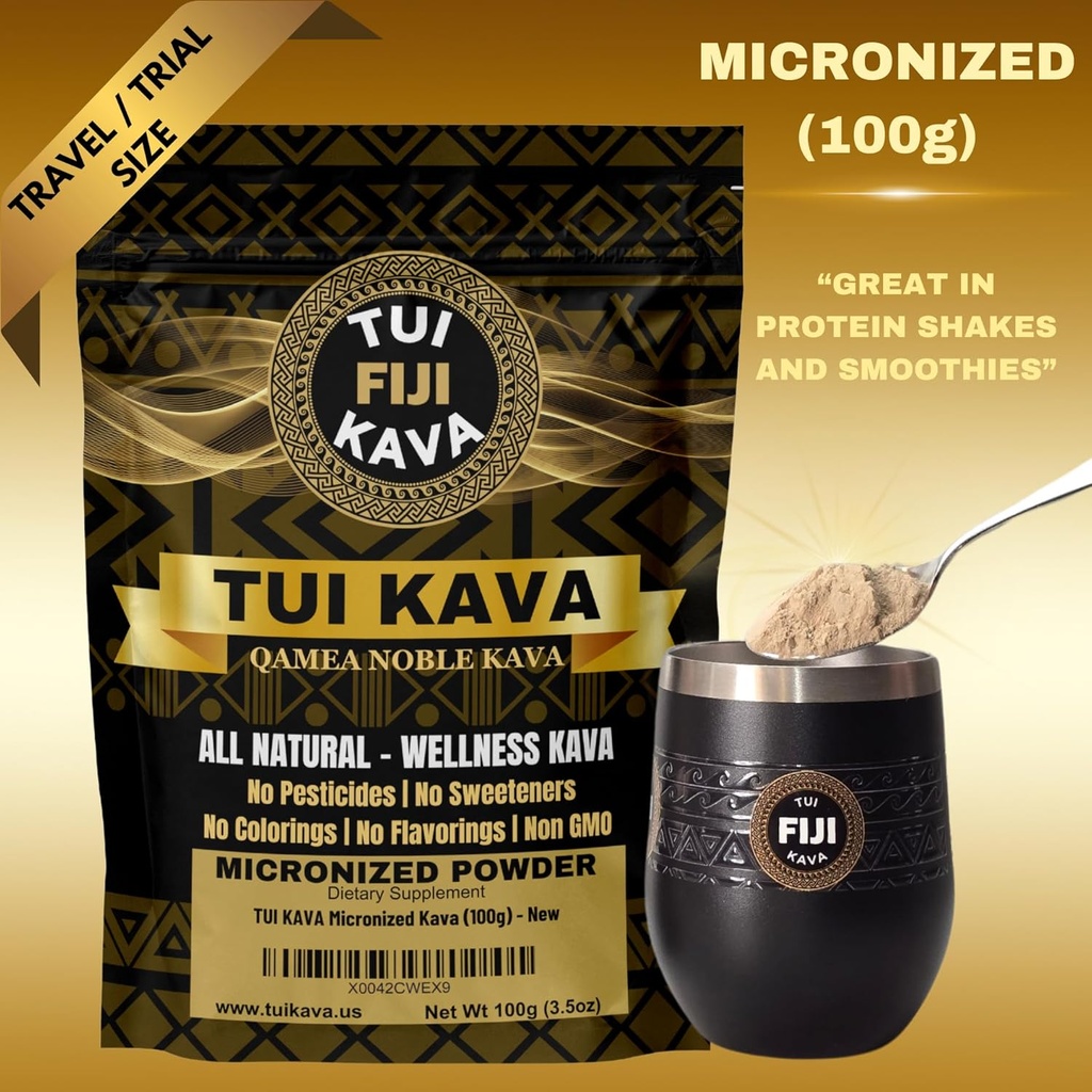 MICRONIZED Noble Kava Root Powder – 100g (3.5oz) Trial Size | Heady & Euphoric | Natural Mood, Sleep & Stress Support | Premium Fijian Kava for Focus & Relaxation | NO STRAINING 3