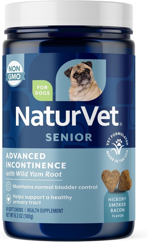 NaturVet Senior Advanced Incontinence Dog Supplement – Helps Support Dog’s Bladder Control, Normal Urination – Includes Synergistic Blend of Botanicals – 60 Ct. Soft Chews 2