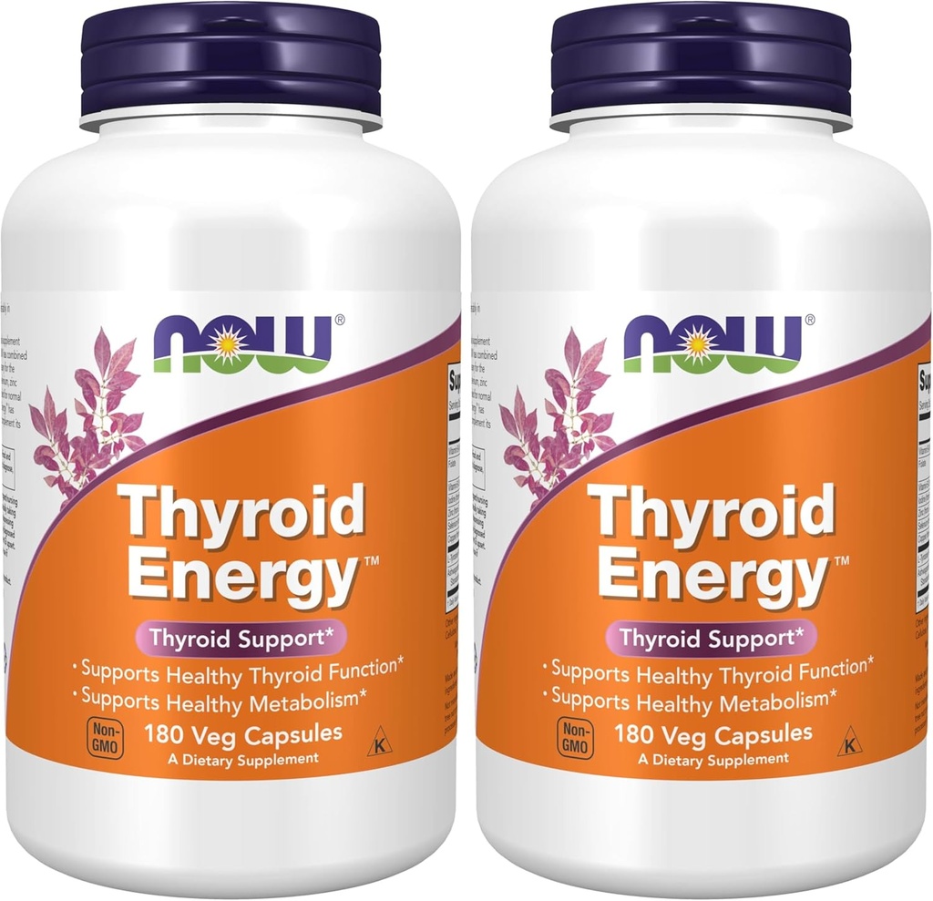 NOW Foods Thyroid Energy Veg Capsules (180 Capsules, Pack of 2) 6