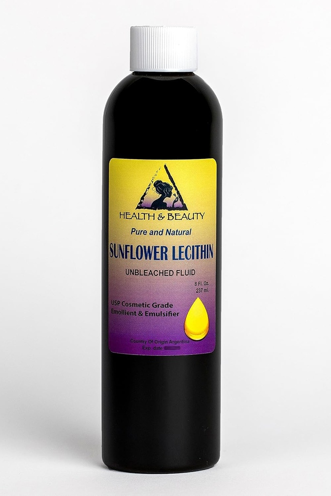 Lecithin Sunflower Unbleached Fluid Liquid Emulsifier Emollient Stabilizer Pure 16 oz 6