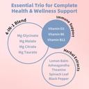 Magnesium Supplement 500mg, Magnesium Glycinate, Malate, Taurate, Citrate Complex & Herbal Extracts, High Absorption Chelated 90 Vegan Non-GMO Capsules for Balanced Wellness and Relaxation 5