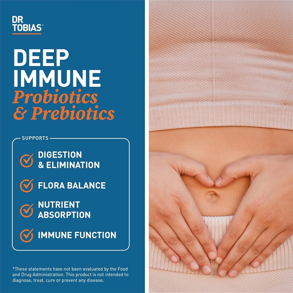 Dr. Tobias Deep Immune Probiotics & Prebiotics and Ashwagandha Capsules, Supports Digestion, Energy & Immune Health, Non-GMO 5