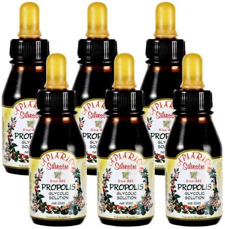 Maintain Healthy Glucose Level & Cardiovascular Health - 6 Bottles Value Pack Brazilian Green Bee Propolis Liquid Glycolic Extra- Non Alcoholic, Wax Free, Sugar Free (PG) 2
